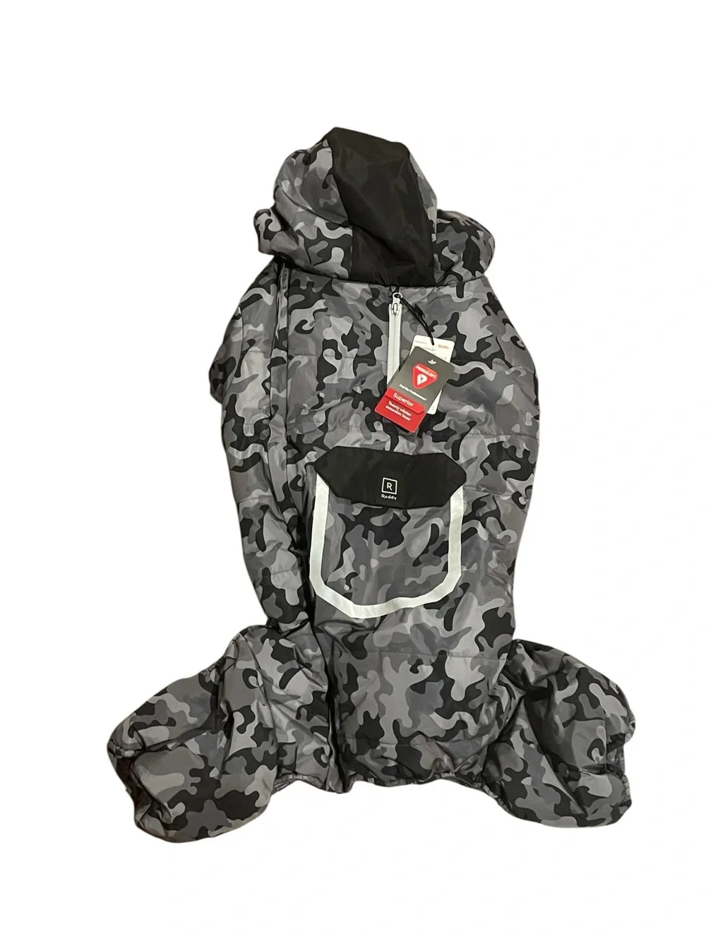 NEW XXL Dog Snowsuit Reddy Camo Puffer Coat Jacket Snow Suit Gray Pet $79